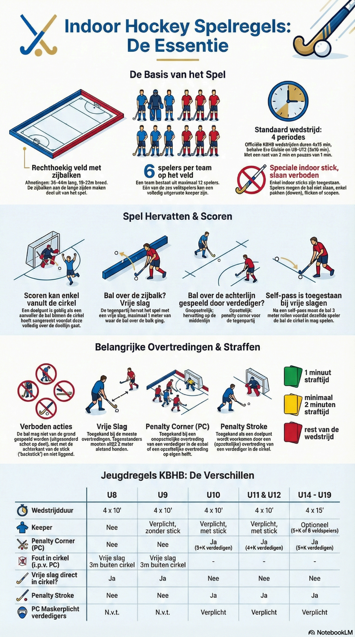Indoor hockey spelregels overzicht